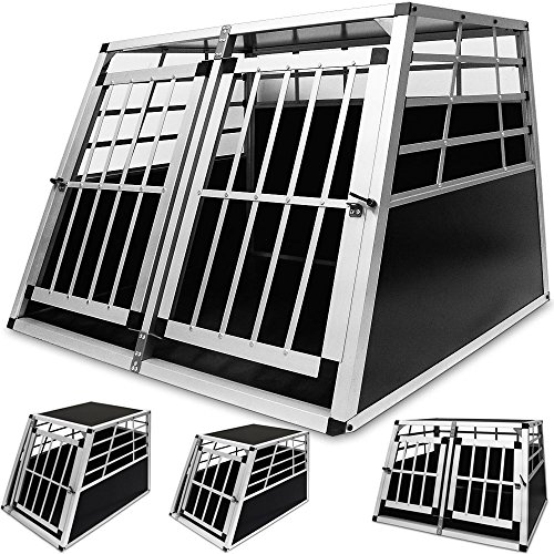 Preisvergleich Produktbild Hundetransportbox aus leichtem Alu mit verschließbarer Tür 69x54x50cm