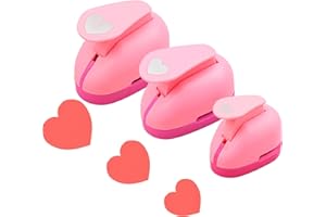 WOGENTHRIVE 3 Pcs Heart Hole Punch, Mini Hole Punch Punches, Heart Punch Pattern Paper Punches For Crafts, Diy Handmade Punch Hole Puncher Craft Punches, Craft Punch For Crafts With Paper
