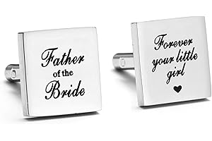 Melix Home Father of The Bride Cufflinks, Forever Your Little Girl Stainless Steel Cuff Links Gift for Dad