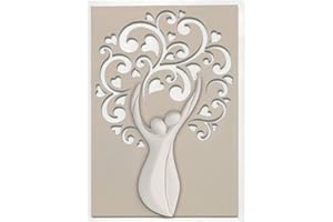 MAZZOLA LUCE Quadretto da appoggio o da Appendere a Parete sposi Innamorati Albero della Vita Moderno Nocciola 12x18
