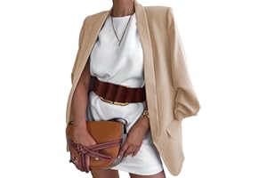 Geagodelia Blazer Donna Primavera Elegante Giacca Donna Maniche Lunghe in Tinta Untia Cardigan Blazer Corto Classico S-3XL Taglie Forte Ufficio