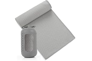 Feicuan Microfibre Towel for Gym Beach - 90x30cm/35.4"x11.8" Fast Drying Towels Compact with Silicone Storage Holder Cooling Towel Lightweight Absorbent for Sports, Swimming, Camping, Hiking, Blue