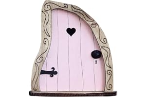 PLUSHCEWT Puertas de Madera de Hadas, Adornos de Jardín en Miniatura de Puertas de Duendes, Accesorios de Decoración Exterior en Miniatura de Jardín de Hadas Escultura de Arte de Patio (D)