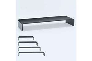bijon TV Aufsatz Glas Bildschirm-Erhöhung | PC Monitor-Erhöhung, Schreibtisch-Aufsatz für Laptop Erhöhung, Monitor-Erhöhung | (B/T/H) 1000x300x130mm - schwarz