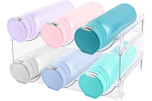 VMUTGA Stapelbar Weinregal, Flaschenregal Kühlschrank Organizer, Doppelte Abnehmbare Wasserflaschen Organizer, Transparenter Flaschenhalter für Schrank, Kühlschrank, Flasche, Trinkglas, Getränke Organ