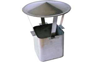 Nischenmarkt Massive Regenhaube/Kaminabdeckung/Schornsteinabdeckung in Edelstahl abgerundete Ecken (z.B. für Plewa/Tona) DN 120