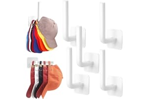 Letohoumia Kappenhalter Wand, Mützen Halterung selbstklebend, 5 Stück Cap Halterung Wand, Taschen Aufhänger Mehrzweck-Haken Organizer, platzsparend für Baseballkappen, Hüte, Tür & Schrank