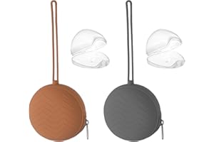 CONNEXTION 4 Stück Schnullerbox, 2 Silikon Schnuller Box 2 Transparent Plastik Schnuller Aufbewahrungsbox, Portable Dustproof Schnullerbox für Unterwegs, Baby Schnullertasche für Wickeltaschen Kinderwagen
