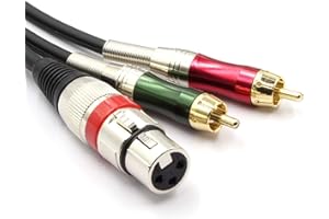 SiYear XLR Weiblich auf 2 x Phono RCA Stecker adapter Y Splitter Patch kabel, XLR Weiblich 3Pin auf Dual RCA Stecker Stereo Audio kabel stecker (1,5 m)