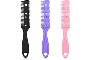 JYNXOR 3 Piezas Kit de Peine para Adelgazar el Cabello, recortadora de pelo, Peine de Afeitar y Corte Profesional, Cortador de Pelo de Doble Cara Recortador de Plástico con Navaja, con 10 Cuchilla