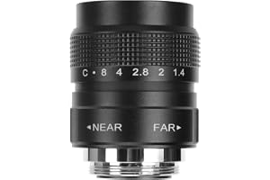 25 Mm F1.4 CCTV-objektiv för C-monterad Kamera, Bländare och Fokusering Manuell Justering, 19,6 Visningsvinkel, C-fäste Kamerafilmlins