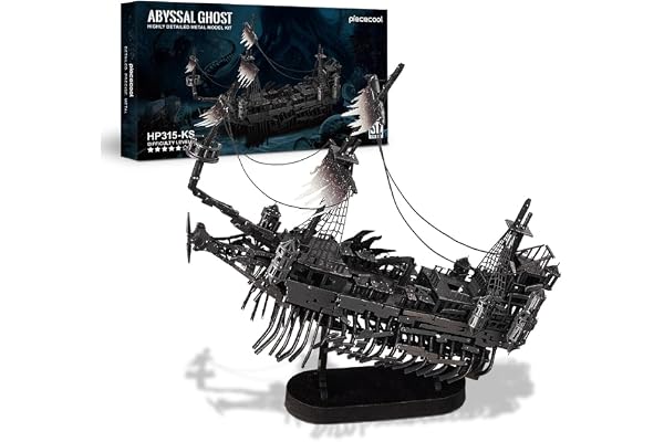 Piececool Puzzle 3D Metal Silence Marie Navire Fantôme, 3D Puzzle Adulte Maquette Bateau de Pirate Acier inoxydable, Tout en Métal, 100% Restauration, Maquette Metal, Cadeau d'anniversaire, 363 Pièces