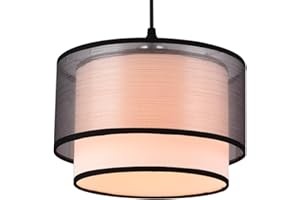 KTJES Small Modern Lamp Shades Ceiling, 2 Tier Grey & White Lampshades for Ceiling Lights, Light Shade for Living Room, Bedroom, Kitchen, Hallways, Restaurant & Bar