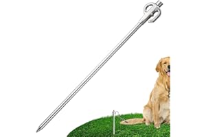 Cyhamse Dog Yard Stake - 360° Rotation Heavy Duty Pet Stake | Stainless Waterproof Cat Stake Tool Camping Dog Accessories For Outdoor Beach Yard