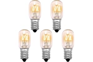 GOERPN 5x Kühlschranklampe 15W E14, Kühlschrank Glühbirne 2700K Warmweiß, 230V Dimmbar Glühbirne für Backofen, Dunstabzugshaube, Nähmaschine, Salzsteinlampe, Gefriertruhe