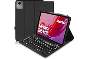 Hofsos Funda con Teclado para Lenovo Tab M11 2024 11 Pulgadas, Bluetooth Español Ñ Teclado, Funda Protectora para Extraíble con Portalápices para Lenovo Tab M11 Tablet 11" (Negro)