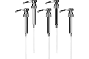 NUOOO Syrup Pump Dispenser for 1L Bottle, Black (5PCS), Food-grade Plastic, Wide Applications, Compatible with Various Brands