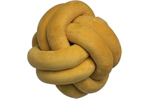 SZETOSY Cuscino a sfera a nodo - Cuscino a sfera a nodo Cuscino per pisolino fatto a mano Cuscino di peluche Decorativo Cuscino di tiro per divano letto Camera da letto Auto Ufficio Viaggi Giallo