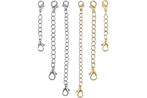 VQUNBG 6pcs Rallonges de Chaîne, Extension Chaîne en alliage, Collier D'extension Argent et Or, Bracelet de Sécurité pour Femme pour Fabrication de Bijoux DIY Bracelets Choker