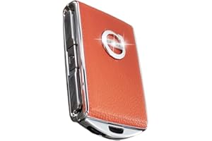 GTWBWRGY Etui na kluczyki samochodowe do Volvo XC90, XC60, XC40, S60, S90, V90, Polestar 1, Polestar 2,górna warstwa, skóra bydlęca (pomarańczowy)