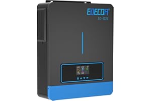 EDECOA Onduleur hybride 4200W 24V 230V Chargeur Solaire MPPT 120A Pur Sinus 60-500Vdc Off-Grid BMS Communication Chargeur Priorité Réseau Régulateur de Charge Solaire (compatible avec