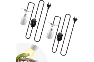 CPROSP 2PCS E27 reptil lamphållare, värmelampa uttag | 1,8 m kabel och kontakt, ödla UV-sköldpadda 360° vridbart porslinsutta