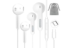 QI GXINR 2 Pack USB C Headphones for iPhone 16 17,USB C Earphones Type C Headphones In Ear Earbuds Wired with Mic &Volume Control for iPhone 15 Plus Samsung Galaxy S23 S22 S21 FE iPad Pro Huawei Google Pixel
