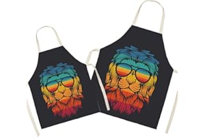 Eyand Padres y Niños delantal para cocinar - Super lindo patrón de algodón y lino delantal de la cocina de mamá niños, Cocina de Pintura delant