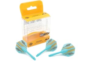 CUESOUL Rost Eje de dardo Integrado y Plumas estándar/lágrima de Pera/Forma Delgada con patrón Atractivo, Juego de 3 Piezas