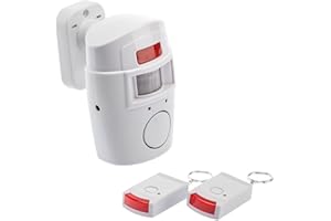 KOBERT GOODS Drahtloser Hausalarm mit Bewegungs-Erkennung mit 2 Infrarot-Fernbedienungen 8m Reichweite 110 Grad Winkel Erfass