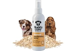 Buddycare Spray Desodorante para Perros - Harina de Avena - Spray Desodorante Calmante para Perros - Con Aloe Vera y Pro Vitamina B5 200 ml (paquete de 1)