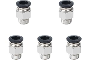 Leliafleury 5Pcs Straight Pneumatic Push to Quick Connect Fittings 10mm Tube OD x 1/4" Male Thread Connector Pneumatic Fittings Quick Release Air Line Adapter