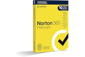Norton 360 Premium 2025, Antivirus Software, Internet Security, 10 Devices, 1 Year Subscription with Auto-Renewal, Secure VPN and Password Manager, PCs, Macs, Tablets & Smartphones, Envelope