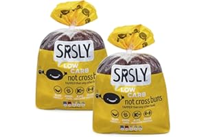 SRSLY Low Carb Hot Cross Buns | 2 Packs | 8 Buns | Freshly Baked | Keto Breakfast Snack | 4.7g Carbs Per Bun | High Protein | High Fibre | Certified by Sugarwise | Guilt Free Keto Bread