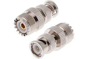 TengKo BNC Maschio a UHF Femmina SO-239 SO239 Adattatore Connettore RF Coassiale Adattatore Coassiale per Antenna Radio con Cavo Coassiale (2 Pack)