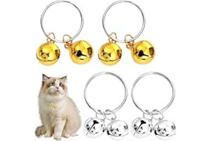 VBRHFRIF 4 Pieces Of Double Bell Pendants, Pet Bells, Collar Bells For Cats And Dogs, Pet Trackers, Keychain Ornaments