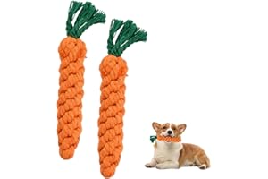 Yuannee Juguetes Masticables para Cachorros,2 PCS Zanahoria de Cuerda Trenzada Juguetes para Mascotas Cuerda Trenzada Cuerda de Zanahoria para Cachorros