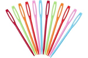 LUOKEFE 100 Pcs Plastic Sewing Needles, Big Eye Sewing Needles for Beginner, 7cm/2.7inch Hand Sewing Needles, Learning Needles, Yarn Needles Darning Needle Plastic Sewing Needles for Sewing Craft