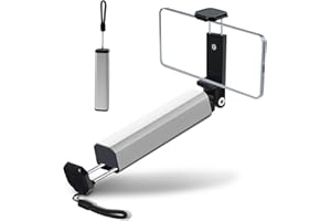 Foyucool Support de Téléphone Pliable pour Avion, Aluminium Porte-Téléphone pour Voyages, 360° Rotatif, Mini Format de Poche, Handsfree Phone Stand für Table à Plateaux, Voyage Accessoires, Argent