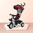 R for Rabbit Tiny Toes T40 Ace Tricycles for Kids with Premium EVA Wheels, 360° Rotatable Seat, Storage Basket & Canopy | Baby Trike Cycle for 1.5 to 5 Years, Upto 25 Kg Boy & Girl (Maroon Black)
