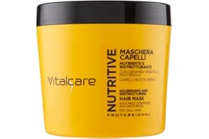 Vitalcare | Nutritive - Maschera Capelli Nutriente e Ristrutturante, Trattamento per Capelli Secchi e Spenti, con Ceramidi Vegetali e Pantenolo, 500 ml