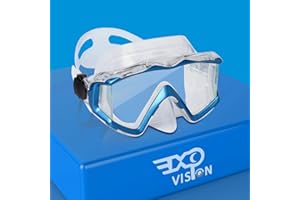 EXP VISION Adult Pano 3 Panoramic Scuba Diving Mask, Tempered Glass Snorkeling Dive Mask, Premium Swim Goggles With Nose Cover Snorkeling Gear for Snorkeling, Freediving, Swimming