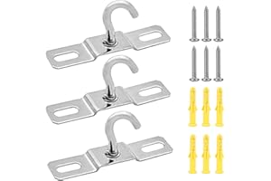 LECHISENOP 3 Pack Ceiling Hook 70mm Heavy Duty Ceiling Hook Ceiling Lights Base Plate Chandelier Hook Screws Mount Pendant Fitting for European Lamps Ceiling Fans Lanterns, Flower Basket Decoration Holder