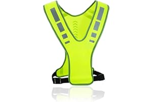 RUNQIN OUTDOOR RUNQIN Reflektorweste, Flexibel Einstellbar Sicherheitsweste Fahrrad, Reflektierende Weste für Damen & Herren, Atmungsaktiv Laufweste Reflektoren Kleidung,Laufen Warnweste für Joggen Wandern Radfahren