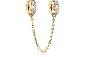 Amuefer 925 Silber Charms Anhänger Perlen Goldene Perlen Charms Damen Armband Halskette Anhänger Tier Liebe, Familie Sicherheitskette Familie Freunde Geschenke