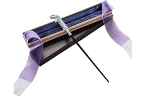 GXLO Lucius Malfoy Wand Cosplay Props Wand with 2 Necklaces Lucius Malfoy Walking Stick Snake Head Wand Wizard Training Wand 36cm