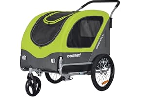 ‎DOGGYHUT Doggyhut Original Large Fahrradanhänger & Hundebuggy 2 in 1 für Hunden bis 35kg Hundeanhänger Jogger Hundewagen mit Feststellbremse Tiggo 80405