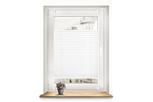 Sonello Plissee Klemmfix ohne Bohren 75cm x 200cm Weiß Faltrollo Plisseerollo Jalousie für Tür & Fenster Blickdicht Sichtschutz Sonnenschutz Fertifplissee Rollo
