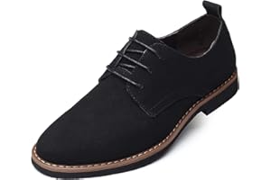 REMXI Mens Suede Shoes Dress Shoes Classic Oxford-Fashion Lace Up Derby Shoes