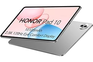 Honor Pad 10 Tablette, 8Go 256Go, 10100mAh, 12.1 Pouces 120Hz 2,5K Écran LCD TFT, Snapdragon 7 Gen 3, 6 Haut-parleurs, WiFi Tablet Android 15, Services Google, Boîtier Métallique, Caméra 8MP, Gris